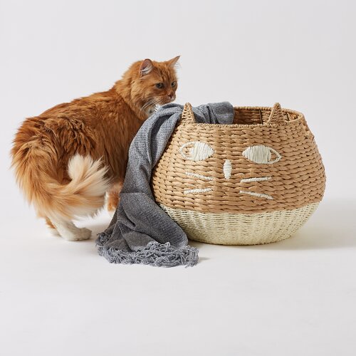 cat wicker ball